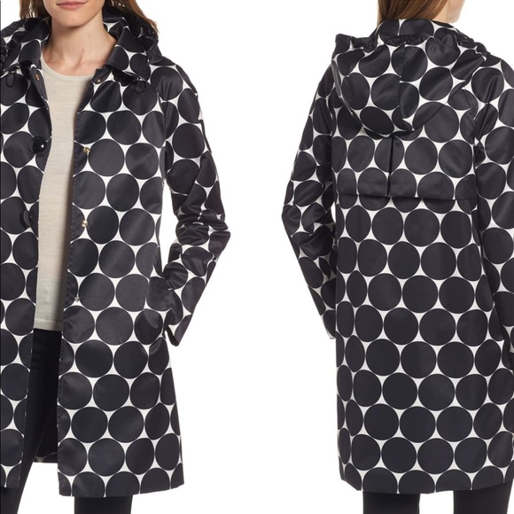 kate spade Jackets & Blazers - NEW KATE SPADE Black Polka Dot Trench RainCoat XL
